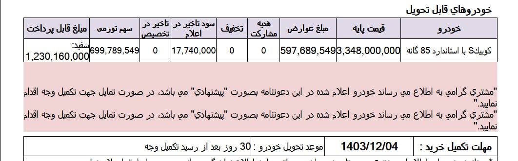 🔴دعوتنامه جایگزین اطلس تحویل دیماه  1403 ارسال گردید.