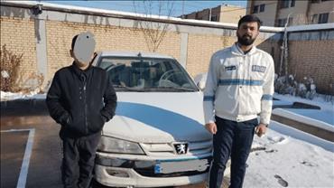 توقیف پژو پارس با راننده 13 ساله در گلبهار