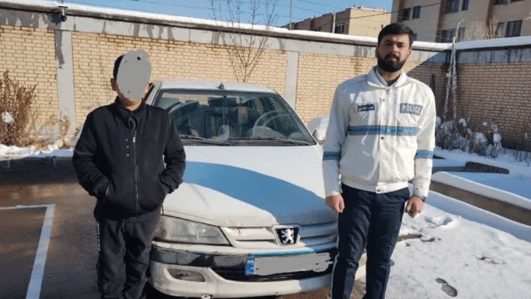 توقیف پژو پارس با راننده 13 ساله در گلبهار