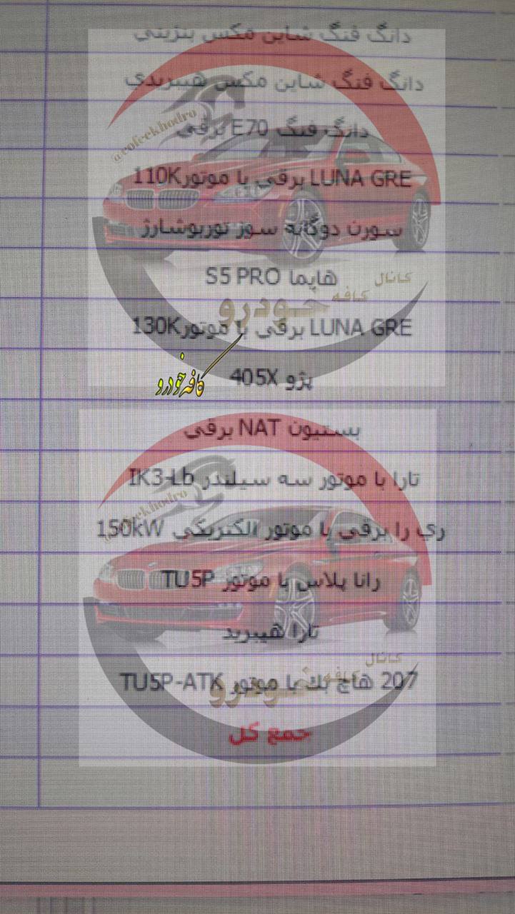 🔴 لیست لو رفته تولیدات  جدید ایرانخودرو  1404 +تصویر