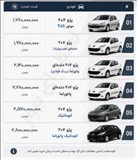 قیمت روز انواع پژو 207 - امروز 19 خرداد 1405