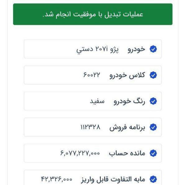 شرایط تبدیل اختیاری تعهدات تکمیل وجه شده خودرو رانا پلاس فروش فوری به ۲۰۷