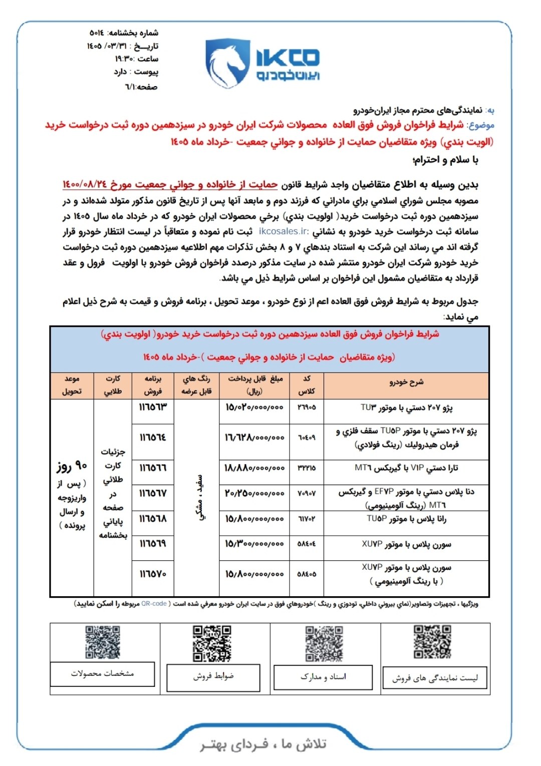 شرایط (واریز وجه)  فروش فوق العاده ایران خودرو 