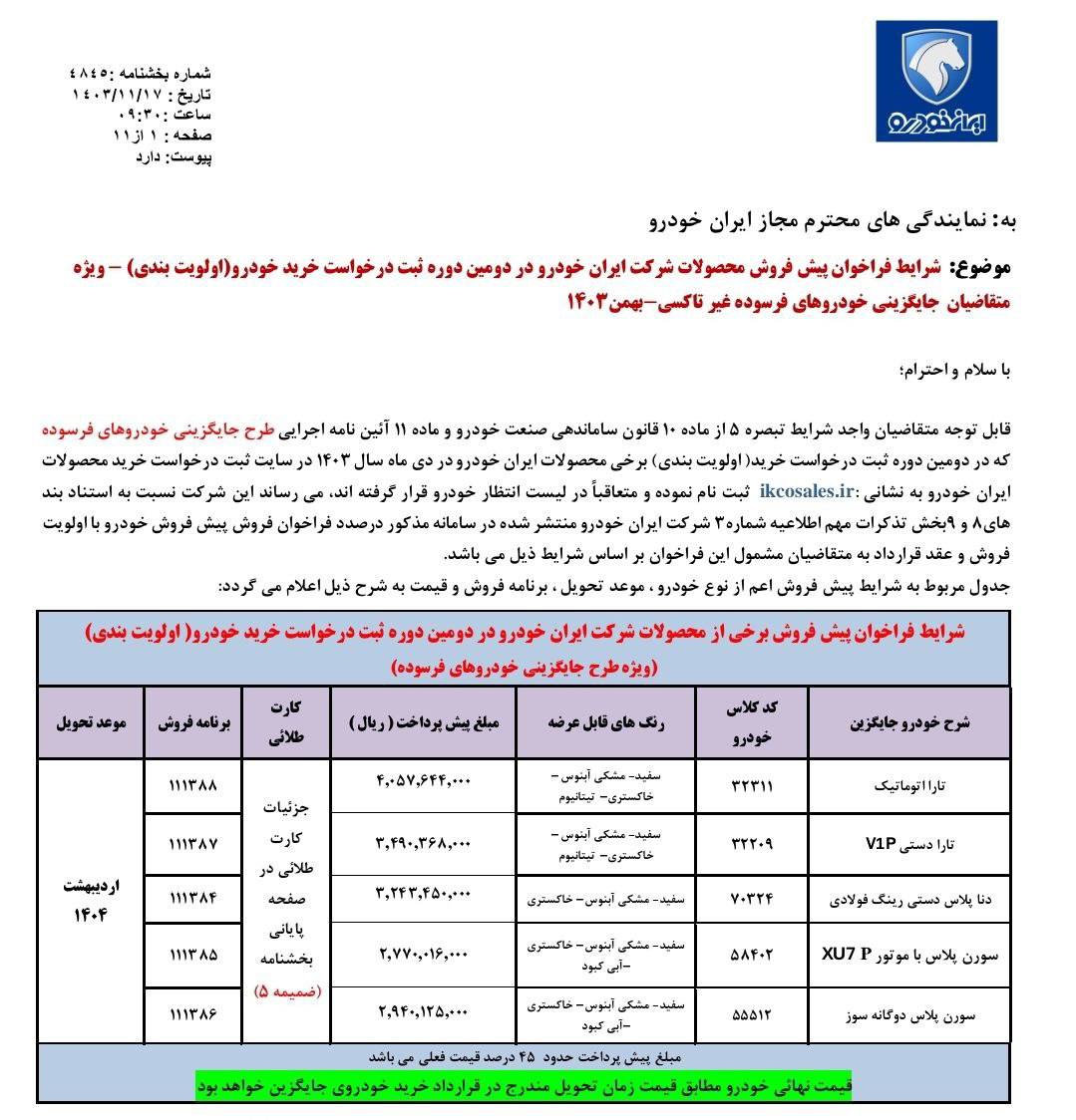 🔴بخشنامه جدید پیش فروش ایران خودروهای فرسوده