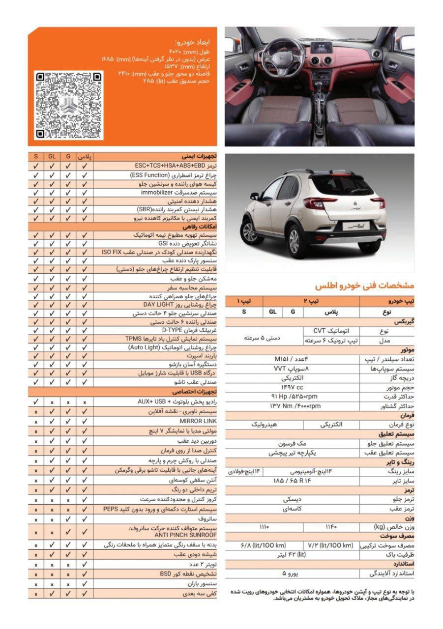 🚗 کاتالوگ خودرو اطلس E شرکت سایپا  منتشر شد