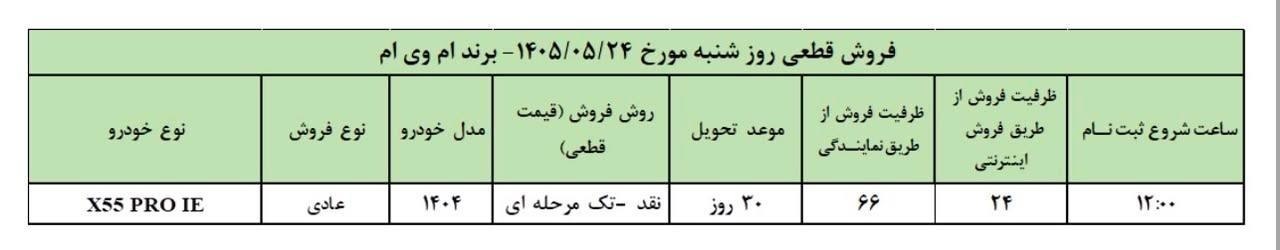 🛑  فروش فوری X55 Pro IEمحصول مدیران خودرو با قیمت قطعی