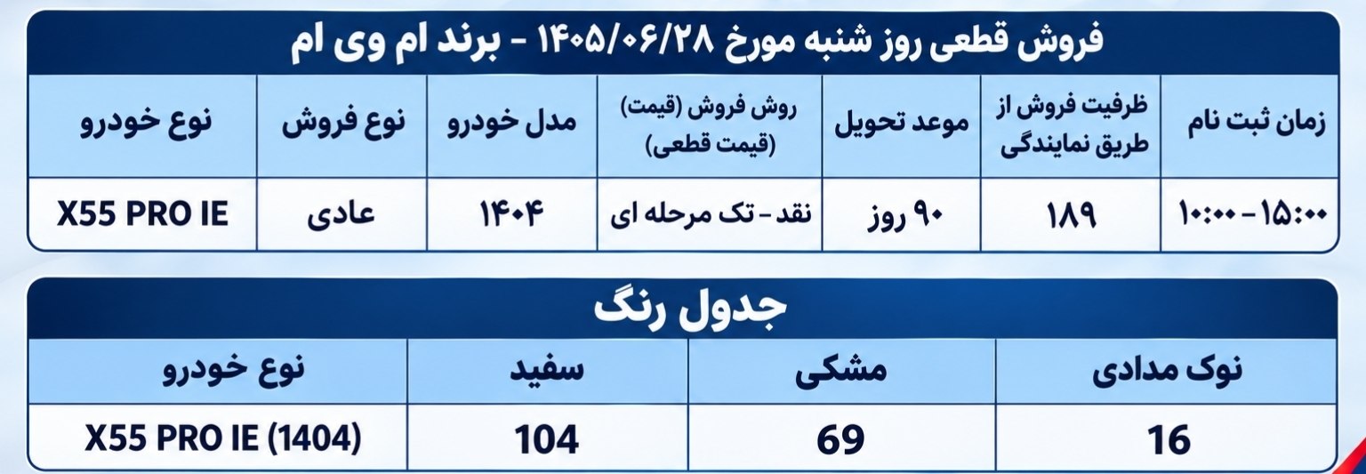 🛑  فروش فوری X55 Pro IEمحصول مدیران خودرو با قیمت قطعی