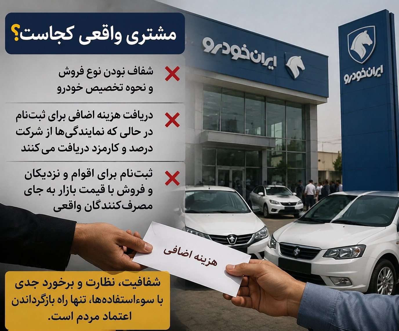 انتقاد از روند فروش محصولات ایران‌خودرو از طریق برخی نمایندگی‌ها